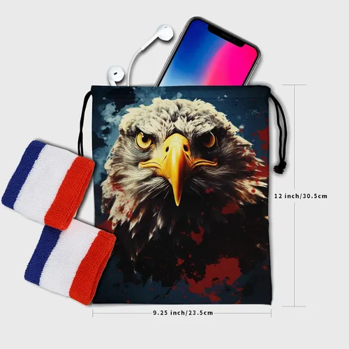 Vista 230 de Bolsa de agarre de gimnasia de piel de animal, bolsa de gimnasia con cordón ajustable, bolsa de cuerda para fauna silvestre, Mariposas Galaxy