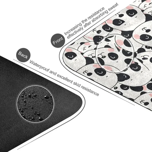 Vista 4 de Cute Pandas Yoga Mat Non Slip Thick Kids Eco Friendly Rubber Workout Foldable Yoga Mat Women Exercise