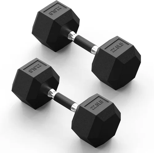 Vista 14 de Hex Dumbbell Set 2.5-100lb, Rubber Grip Dumbbells, Home Gym Complete & Durable Cast Iron Core Odorless Antiroll Hex Shape Ergonomic Versatile Home