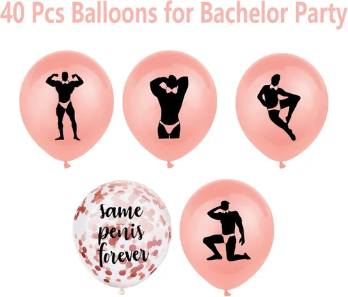 Vista 2 de Juego de 40 globos de despedida de soltera de oro rosa, juego de decoraciones de despedida de soltera, decoraciones de despedida de soltera, kit