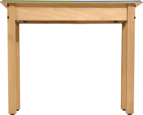 Vista 32 de Contender Time-2-Play - Mesa de madera contrachapada de abedul para niños, color azul y verde, compatible con Lego Montessori con estante para sala