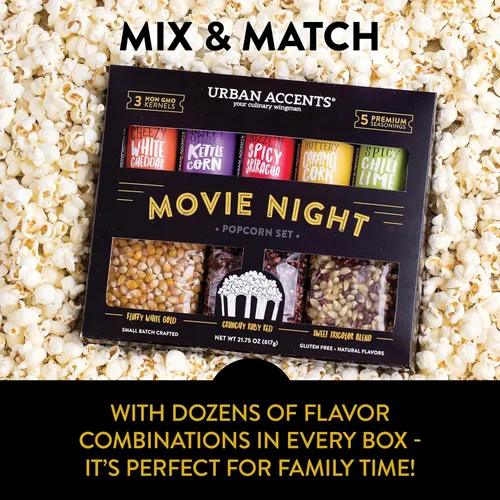 Vista 7 de Urban Accents MOVIE NIGHT™ Palomitas de maíz y palomitas de maíz paquete variado (juego de 8) – 3 paquetes de palomitas de maíz sin transgénico y 5