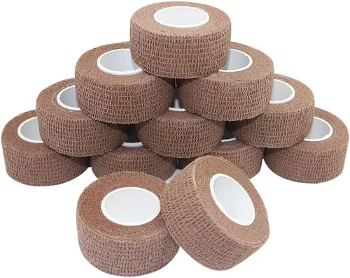 Vista 45 de Cinta de vendaje autoadhesiva, cinta elástica autoadherente, cinta médica, cinta atlética/cinta veterinaria, 1 pulgada, 5 yardas, 12