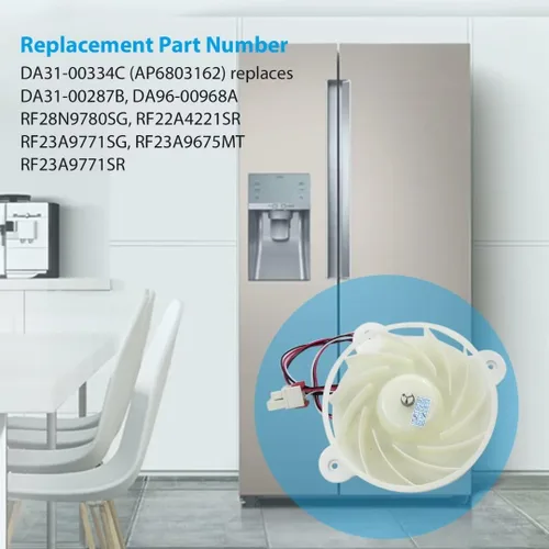 Vista 7 de DA31-00287B / ARES2120RA - Motor de ventilador evaporador blanco para refrigerador Samsung