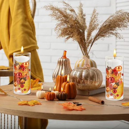 Vista 6 de Jetec 116 piezas de relleno de jarrón de Acción de Gracias, perlas sintéticas para relleno de jarrón, centros de mesa de otoño para decoración