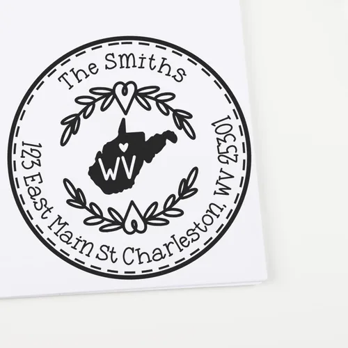 Vista 60 de Alabama State Wreath - Sello de sello de dirección personalizado para invitaciones de fiesta, tarjetas de vacaciones y decoración del hogar Sello