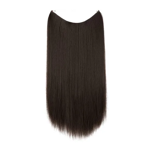 Vista 27 de SARLA Extensiones de cabello con alambre invisible de reflejos cortos rectas postizos sintéticos diadema transparente ajustable para mujeres 14