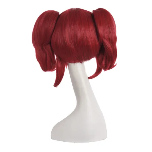 Vista 3 de MapofBeauty 16 pulgadas15.7 in Lolita Sweet and Lovely Straight Anime Cosplay Pelucas (Rojo)