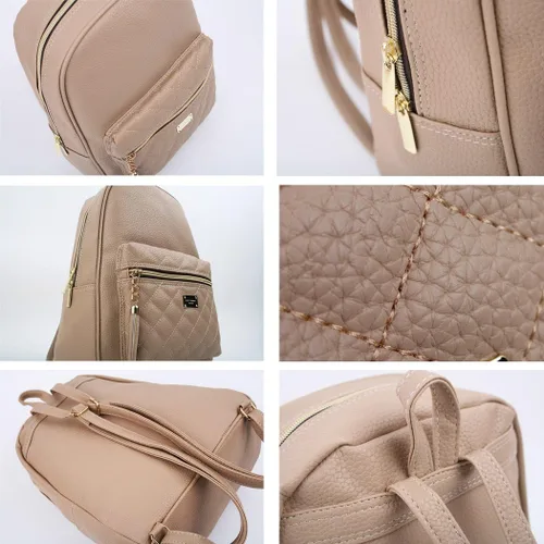 Vista 4 de Copi hermosa mochila informal pequeña, a la moda, moderna, de diseño simple, para mujer.