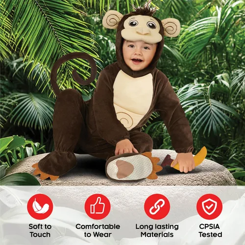 Vista 4 de Morph Disfraz de mono para niños pequeños, disfraz de mono de Halloween, disfraz de mono para niños