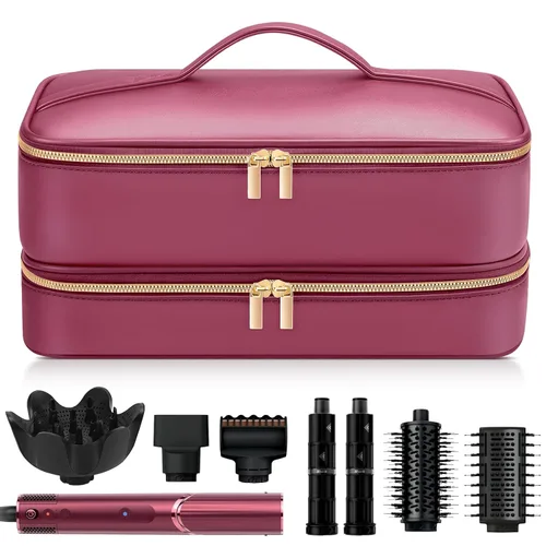 Vista 9 de Funda de viaje para secador de pelo Shark FlexStyle, bolsa de secador de pelo de doble capa, organizador de herramientas de belleza, bolsa