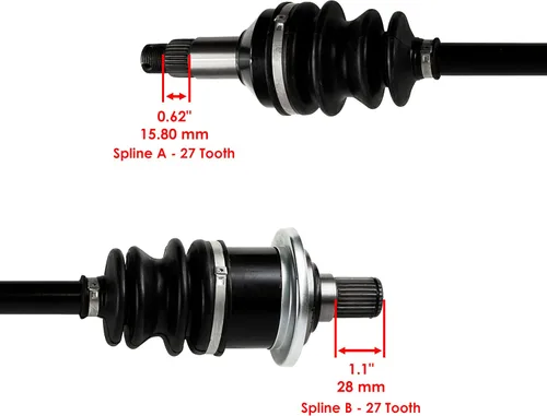 Vista 3 de Caltric 2 ejes de articulación CV traseros con rodamiento compatibles con Arctic Cat Prowler 700 XT XTX HDX 2009-2015