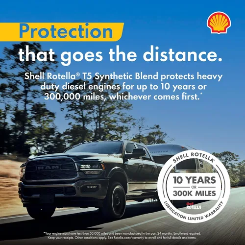 Vista 3 de Shell Rotella Aceite de motor diesel T5 Synthetic Blend 10W-30, 1 galón