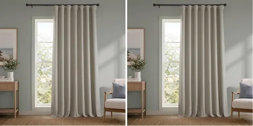 Vista 46 de HPD Half Price Drapes - Cortinas de lino sintético para sala de estar (2 paneles) - 50 pulgadas de ancho x 96 pulgadas de largo - Cortinas