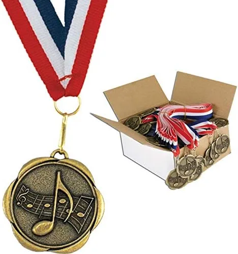 Vista 14 de Juego de 100 medallas de premio con cintas para el cuello