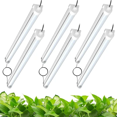 Vista 10 de JESLED Luces de cultivo impermeables para plantas de interior, 2 pies de espectro completo 5000K LED para inicio de semillas, plántulas y verduras