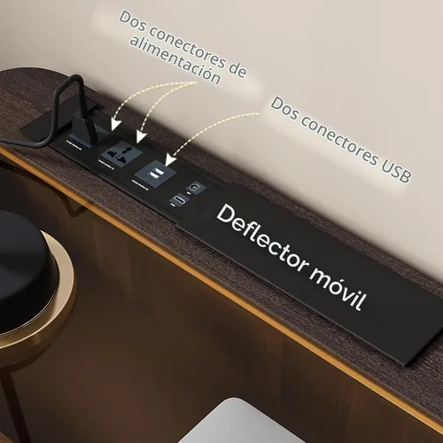 Vista 4 de Lartis Escritorio de oficina, mesa elevadora eléctrica para computadora, escritorio de pie con cajón de carga, puerto USB, mesa para computadora