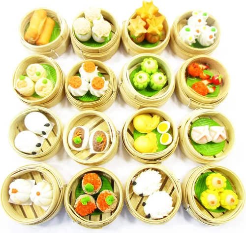 Vista 2 de Juego de 16 Dim Sum Cocina China Hecho a Mano Casa de Muñecas Miniaturas Alimentos 13798 Dim sum Chinese cuisine food clay, mini 16 catering