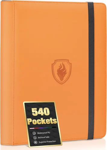 Vista 18 de Carpeta prémium de 9 bolsillos para tarjetas de 360 tarjetas, carpeta de tarjetas comerciales Fabmaker PU Sturdy Card Collection Album