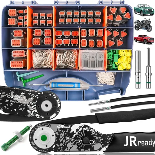 Vista 9 de JRready DW5007-02 - Kit de conectores Deutsch, conectores eléctricos automotrices DT de 2, 3, 4, 6, 8 y 12 pines, herramienta de crimpado Deutsch