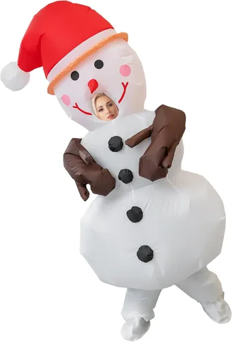 Vista 2 de AMHSCOCA Disfraces inflables de Papá Noel de Navidad para hombres, mujeres y adultos, para fiestas de vacaciones, carnaval