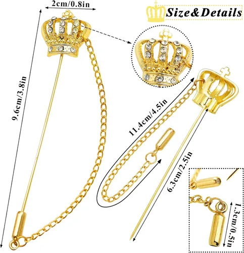 Vista 6 de RechicGu Royal Queen Corona Tiara Cross Faux Pearl Solapa Stick Pin Tie Hat Bufanda Insignia Broche