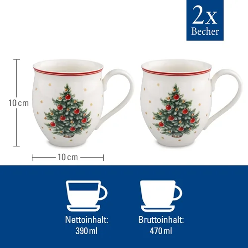 Vista 4 de Villeroy & Boch Delight - Juego de tazas de 2 piezas, X Mas Tree