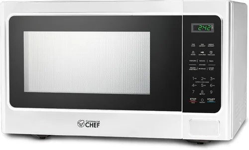 Vista 9 de Microondas Commercial Chef 1,3 pies cúbicos con 10 niveles de potencia, microondas con cerradura de puerta de tira, microondas de encimera de 1000W
