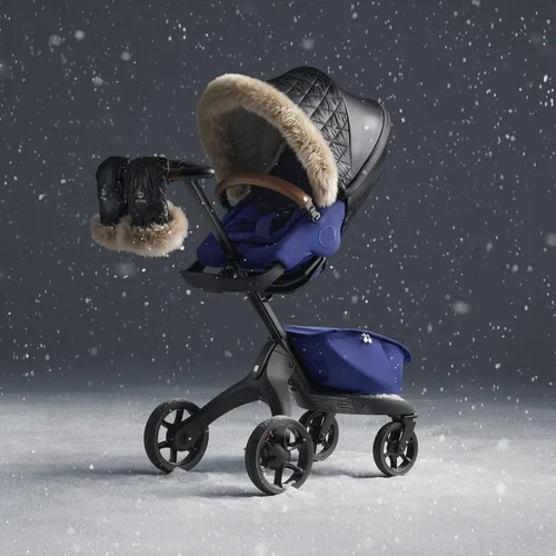 Vista 6 de Stokke Xplory X - Kit de invierno, color negro ónix, protege al bebé del clima frío y el viento, incluye guantes de forro polar para padres, telas