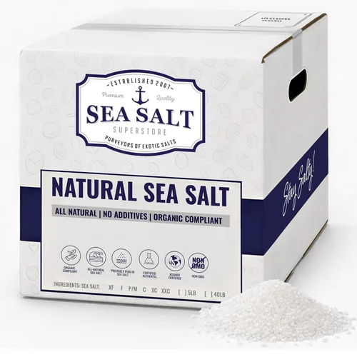 Vista 8 de Sea Salt Superstore Sal marina gruesa para recambio de molinillo, grano grueso kosher, sal baja sin refinar no yodada para cocinar, rica