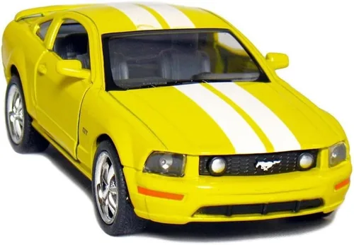 Vista 2 de KiNSMART - Ford Mustang GT 2006 escala 1:38 de 5 pulgadas, modelo de coche de juguete de metal fundido a presión (4 juegos de carrera)
