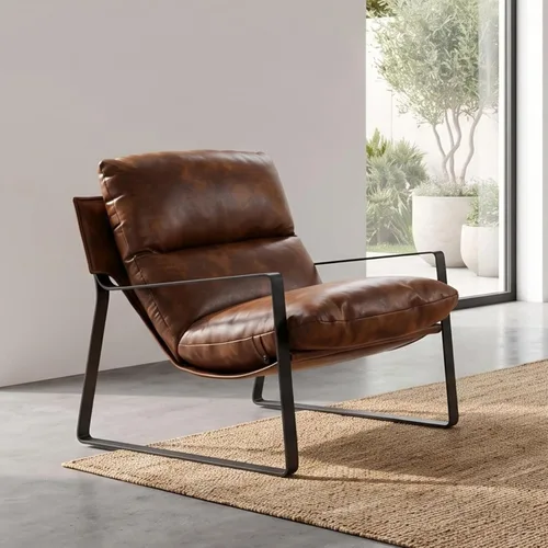 Vista 16 de Ya-Home Mid-Century - Silla decorativa, silla de lectura tapizada de Beige
