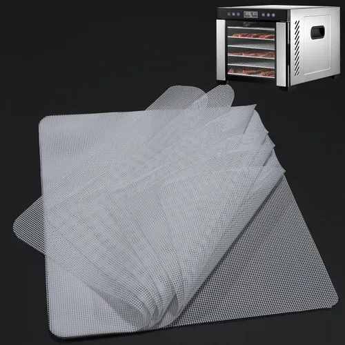 Vista 9 de Hoja deshidratadora de silicona compatible con Excalibur Digital Dehydrator DH06SCSS13 DH06SSSS13 - Paquete de 6 forros antiadherentes reutilizables