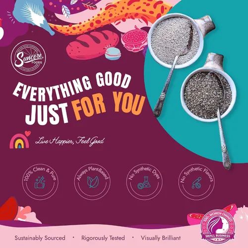 Vista 6 de Suncore Foods Paquete de semillas Tiny but Mighty Seeds, Black & White Chia Seeds, paquete de 2