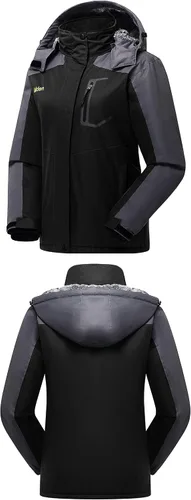 Vista 3 de Chaqueta de esquí impermeable para mujer, resistente al viento, con aislamiento de forro polar
