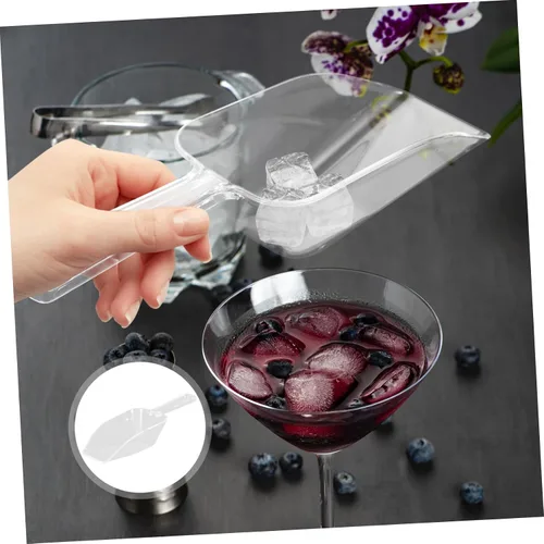 Vista 3 de Zerodeko Espátula cilíndrica para helado de 4 piezas, mini taza medidora de plástico para postre estilo aleatorio