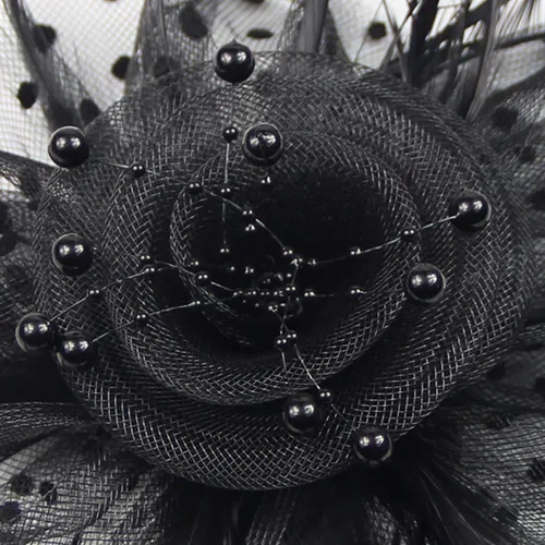 Vista 4 de HNBQMX Sombrero de tocado de los años 20, sombrero de píldora, sombrero de fiesta de té, sombrero de Kentucky Derby de boda para mujer