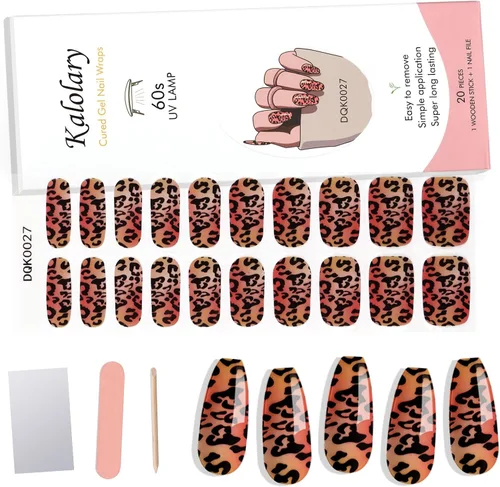 Vista 9 de Kalolary - 20 tiras de esmalte de uñas de gel, color ámbar, autoadhesivas, calcomanías de uñas de gel, impermeables, suministros de decoración