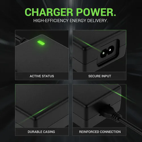 Vista 2 de Electric Vehicle Charger, 42V 2A Scooter Recharger with Multiple DC Connectors, Compatible with Xiaomi Scooter, Hoverboard, Unicycle, 3.3 ft Cable