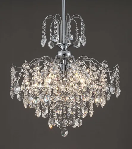 Vista 13 de Q&S Mini Lámpara de Araña de Cristal, Lámpara de Araña Rosa Moderna, Pequeña Lámpara Colgante para Habitación de Princesa, Vestidor, Baño, Tienda