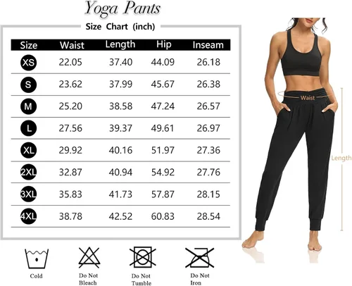 Vista 6 de DIBAOLONG - Pantalones de yoga sueltos para hacer ejercicio, casuales, cómodos, con bolsillos
