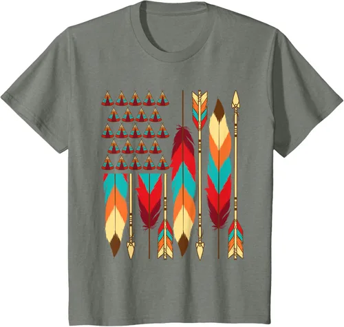 Vista 85 de Native American Bandera - Camiseta de veteranos indígenas del Mes del Orgullo, Negro, S
