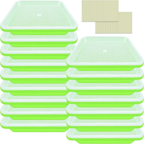 Vista 11 de Legigo Paquete de 2 Bandejas Germinadoras de Semillas con Tapas - Bandeja de Germinación de Cultivo Sin Suelo, Bandejas de Cultivo de Microvegetales
