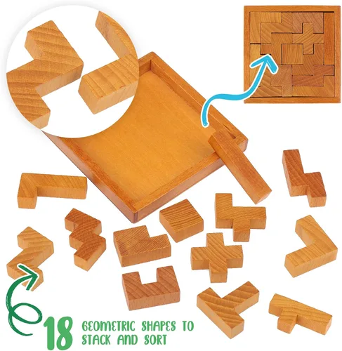 Vista 4 de Rompecabezas de Teaser Cerebral de Madera para Niños, Niños y Adultos. Nuevo Nivel de Desafío para Aquellos que Aman un Buen Entrenamiento Mental