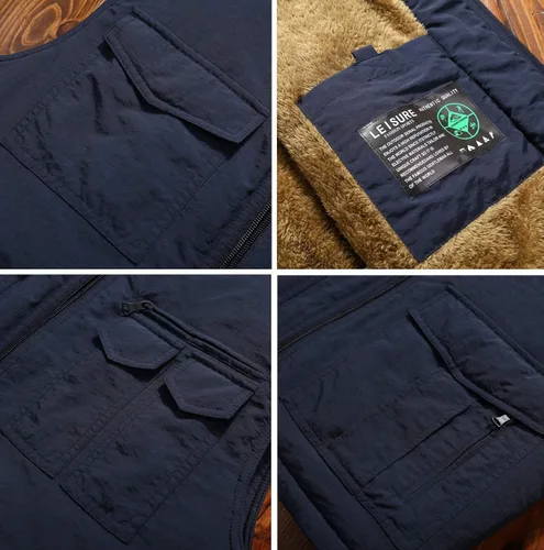 Vista 5 de Vcansion Chaleco acolchado casual para hombre con cuello alto