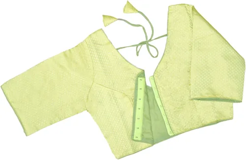 Vista 4 de Chandrakala Blusa corta con cuello en V para mujer, (B213-P)