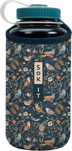 Vista 10 de Sok It BotlSok Funda para botella de agua con cubierta de neopreno aislante (Floral abstracto, se ajusta a CamelBak o Nalgene de 12 onzas)