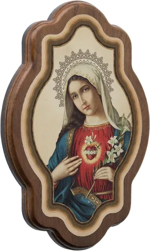 Vista 7 de Intercession Arte de pared enmarcado del Sagrado Corazón de Jesús y la Virgen María, juego de 2 piezas