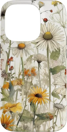 Vista 17 de Wildflowers Botanical Daisy Flowers Dandelion Dragonfly Case for iPhone 17