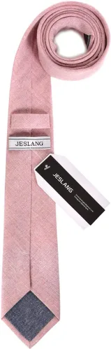 Vista 16 de JESLANG Corbata de algodón y lino de 2.56 pulgadas para hombre, perfecta para ocasiones formales e informales